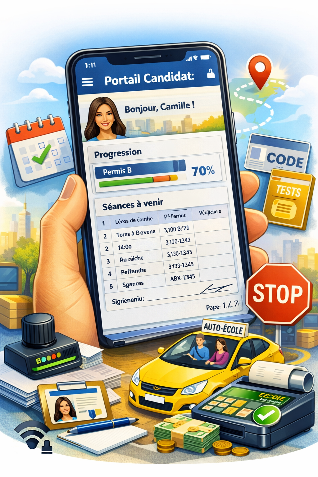 Application candidat — suivi par code QR